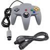 DARLINGTON & Sohns - Controller grigio per Nintendo 64 N64 Joystick grigio Gamepad Joypad + prolunga Extansion Gamepad