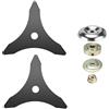 LONGHAO 2+1 PCS Decespugliatore per Prato Lame per Decespugliatore 25.4 mm Lame Mulching per Decespugliatore Lame per Decespugliatore,per Prato, Giardino Rimozione Erbacce (#1)