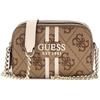 GUESS Noelle II Crossbody Camera Bag Latte Logo/Brown