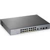 ZyXEL Switch Gestito L2 Gigabit Ethernet PoE 16 porte Grigio