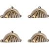 Infinity Decor Confezione da 4 maniglie a forma di mezza luna, con finitura in ottone anticato, adatte per credenze della cucina, porte, armadi, cassetti