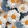 ReWallpaper Carta da Parati Floreale Oro Carta da Parati Adesiva Bianca e Blu Pellicole Adesive per Mobili Fantasia Girasoli 3d Carte Autoadesiva Impermeabile per Bagno 44.5cm x 3m