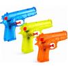 GOKIDSY Set di 3 pistole ad acqua, 15 cm, per bambini e adulti, con portata elevata, pistola a spruzzo ad acqua, piccola mini per bambini
