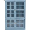 Cryfokt Libreria in miniatura, trasparente, scala 1:12, mobili per casa delle bambole in miniatura con 3 strati, mini legno blu scuro, decorazione per casa delle bambole accessori per gli appassionati di
