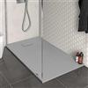 Inbagno Piatto doccia in Resina, disponibile in diverse misure, design ultraslim con effetto pietra serie Agorà (80x140, Grigio)
