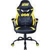 SUBSONIC - Silla gaming, silla de oficina Batman, silla gaming infantil, cómoda mecedora, reposacabezas y reposabrazos integrados, respaldo ergonómico, altura ajustable - Negro y Amarillo