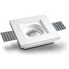 Eurekaled® - Portafaretto in Gesso CERAMICO da Incasso Quadrato Slim per Controsoffitti COD.PF1240