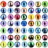 PATIKIL 100Pz Occhi Drago 22mm, Occhi Vetro Rotondi Animali Occhi Uncinetto, Multicolore