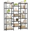 Coleshome Scaffale con 17 Ripiani, 6 Livelli, Libreria con contenitore, 22 x 125.6 x 177.2 cm Scaffale Portaoggetti per Ufficio, Soggiorno, Camera da Letto, Cucina, Nero