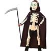 amscan 9902796 - Costume da scheletro triste mietitore per bambini, per Halloween (4-5 anni)