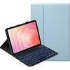 YKWXSC Cover con Tastiera per Samsung Galaxy Tab S11 Tablet 11 Pollici SM-X730/X736B, Disposizione ltaliana con 7 Colori Illuminato Senza Fili Staccabile Custodia, Blu