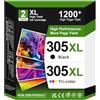SUNPRINTZ 305XL Cartuccia d'inchiostro Compatibil con Cartucce HP 305 Nero e Colore per HP 305XL, 305 XL per DeskJet 2820e 2720e 2700 2810e Plus 4120e 4220e 4200 Envy 6000 6020e 6032 6030 6010e Pro 6400 6420e
