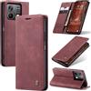 Monweicz Cover Compatibile con Redmi Note 13 5G, Custodia Portafoglio con Slot per Scheda, Protezione Completa Premium in Pelle PU, Flip Libro Magnetica Redmi Note 13 5G, Vino Rosso