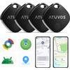 ATUVOS Smart Tag Pro Tracker per Android & iOS, Dual System Localizzatore Bluetooth Funziona con Google Funzioni Trova o Apple Dov'è APP, per Bagagli, Borse.Batteria Sostituibile. 4 pezzi