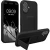 kwmobile 1x Custodia Compatibile con Apple iPhone 17 - Cover Supporto Dita - Back Case per Smartphone - Protezione Gommata Nero