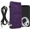 kwmobile Custodia Velluto a Coste con Chiusura Magnetica per Smartphone XXL - 7 - Portacellulare Tracolla - Borsa Porta Cellulare da Collo Universale