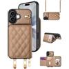 OCASE Custodia Portafoglio per iPhone 17, Custodia in Pelle con Cerniera, Porta Carte con Blocco RFID, con Tra Collo Regolabile Rimovibile, Protettiva Antiurto Cover per iPhone 17 - Khaki