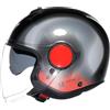 AGV CASCO JET AGV HELMETS ETERES LEVANTO NERO ARGENTO ROSSO TAGLIA XS S M L XL XXL