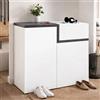 Dmora Scarpiera Ryan 40x80x80h cm Bianco Bianco Lucido 5 Ripiani 16 Paia, Mobile Portascarpe 8 Vani Made in Italy