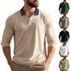 Generisch Polo Shirts für Herren Langarm Polo Baumwolle atmungsaktiv Polohemd Casual Golf T-Shirt Longsleeve Tops, Polo da uomo verde chiaro, S
