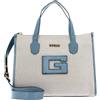 GUESS G Status Compartment Tote Natural/Light Denim