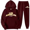 Générique Costume Da Jogging 2 Pezzi Felpe Con Cappuccio E Sport Pantaloni Autunno Inverno Tinta Unita Palestra Jogging Sportswear Coppia Felpa Jogging Set, rosso, XXXL