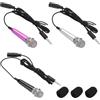 QUARKZMAN 3 Pz Mini Microfono, Mini Mic Piccolo Microfono Telefono Mic Piccolo Microfono con Copertura in Spugna per Registrare la Voce del Telefono, Hot Pink/Nero/Argento