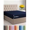 CGK Unlimited Lenzuolo con Angoli 90x200 - Microfibra Tasca 30cm (12) - Blu marino | Spazzolata, Morbida, Antipiega, Senza Stiratura, Traspirante, Anallergico, Elastico Perimetrale, Poliestere, OEKO-TEX
