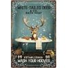 GLOBLELAND Targa in metallo con scritta Whitetailed Deer & Bath Soap, 12x8 pollici, stile vintage, per bagno, cabina, soggiorno, lodge e camera degli ospiti
