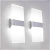 KICAAO Applique da Parete Interno,Acryl LED Moderno Lampada da Parete, 12W Up Down Illuminazione da Parete per Camera da Letto Corridoio Soggiorno Scala (6000K)