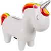BLUECHOLON Salvadanaio unicorno in ceramica. Salvadanaio originale con coperchio e chiave. (Bianco)