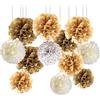 NOLACE Pompon di Carta 12 Pon Pon, Fiori Giganti per Matrimonio e Battesimo, Mongolfiere Appendibili, Adatto per Feste Decorazione
