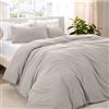 Bare Home Set copripiumino e federa, 1800 di alta qualità, ultra morbido, leggero, con copripiumino e 1 federa, con 1 federa (singola, nebbia lavata)