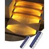 DetarZinLED Luci Solari da Esterno Giardino, Bianco Caldo, 2 Pezzi | IP68 Impermeabile, Outdoor LED, Autoadesiva, Segnapasso Lampade Energia Solare per Scale, Vialetto, Patio, Path Marker