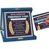 Generico Ritria Store - Targa Premio Neo Pensionato - "Pensionato d'Oro" - Idea Regalo Divertente per Pensionamento Uomo - Gadget Simpatico con Dedicato Cartoncino Plastificato e Scatola Blu 16x16 cm