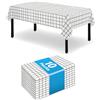 Asaiy 10 tovaglie a scacchi bianche e nere per feste, 120 x 180 cm, usa e getta, rettangolari, design opaco, per matrimoni, attività artigianali, pasti per bambini, eventi familiari