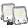 Willpower 2PCS Faretto LED Esterno 30W 3000LM, Faro LED con Spina, IP66 Impermeabile, 6000K Bianco Luce di Sicurezza Illuminazione per Garage Giardino Cortile Patio Piazza Officina