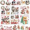 WANDIC 3 fogli di adesivi natalizi da strofinare, per mobili, motivo: cane, per manuali, fai da te, scrapbooking, decorazioni festive, 15 x 30 cm