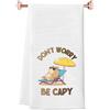 JTOUK Divertente asciugamano da cucina Capybara con scritta Don't Worry Be Capybara, regalo estivo da spiaggia (Be Capy Towel EU)
