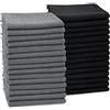 ZOLLNER 30 Panni microfibra - multiuso - lavabili in lavatrice a 60°C - senza lasciare aloni e pelucchi - 32x32 cm - nero/grigio - Qualità alberghiera