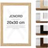 JCNORD Cornice Portafoto in Legno MDF Color Rovere 20x30 cm con vetro Acrilico Infrangibile | Cornice Portafoto Moderna per Pareti e Tavoli
