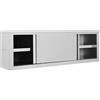 Verderoom Armadio da Cucina, Armadio Ante Scorrevoli, Pensile Cucina con Ante Scorrevoli, Mobile Cucina in Acciaio Inox 150x40x50cm