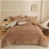 GOFOHIMI Piumino/Piumone, Trapunta Invernale Addensare Piumino in Cashmere di Agnello, Coperte Pesanti per Letto Matrimoniale Invernale, Trapunte in Pile da Letto, Molto Caldo,caffè,150x200cm(3kg)
