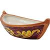 Sicilia Bedda - BARCA IN CERAMICA SICILIANA - Prodotto Artigianale dipinto a Mano - Lunghezza 19 Cm (Maioliche Bordeaux)