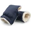 DANKA Guanti scaldamani per passeggino con caldo pile e cotone, interno impermeabile e antivento, misura universale per passeggino, passeggino (blu scuro)