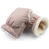 DANKA Guanti scaldamani per passeggino con caldo pile e cotone, interno impermeabile e antivento, misura universale per passeggino, passeggino (beige)