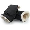 DANKA Guanti scaldamani per passeggino con caldo pile e cotone, interno impermeabile e antivento, misura universale per passeggino, passeggino (nero)