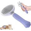 Zivacate Spazzola per Gatti e Cani [Manico Ergonomico & Pulizia con Un Click & Design Brevettato] Spazzola Autopulente per Sottopelo per Cani/Gatti/Conigli a Pelo Corto e Lungo (Viola)
