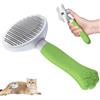 Zivacate Spazzola per Gatti e Cani [Manico Ergonomico & Pulizia con Un Click & Design Brevettato] Spazzola Autopulente per Sottopelo per Cani/Gatti/Conigli a Pelo Corto e Lungo (Verde)