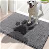 Oiilores Zerbino per interni, 50 x 80 cm, antiscivolo, lavabile, a basso profilo, per ingresso, super assorbente, per zampe fangose, grigio